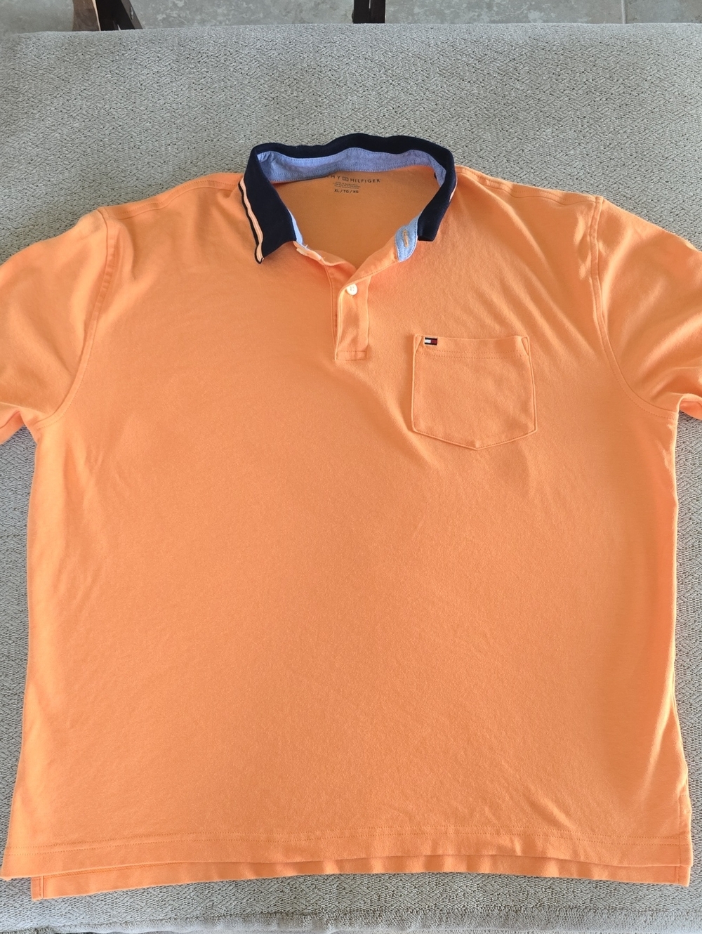 Tommy Hilfiger Orange Short Sleeve Polo Shirt - Size XL